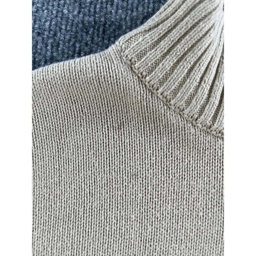 Tommy Hilfiger Boys Tan Beige Quarter Zip Mock Neck Knit Sweater Size S 8